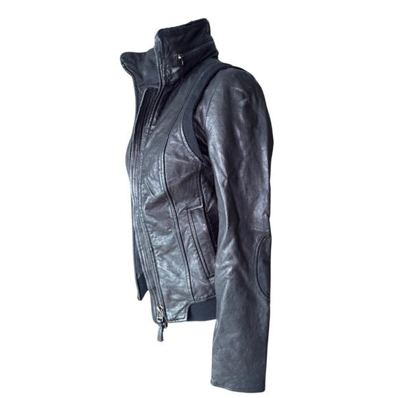 Mackage x Aritzia Genuine Lamb Leather Black Jacket - Picture 1 of 11